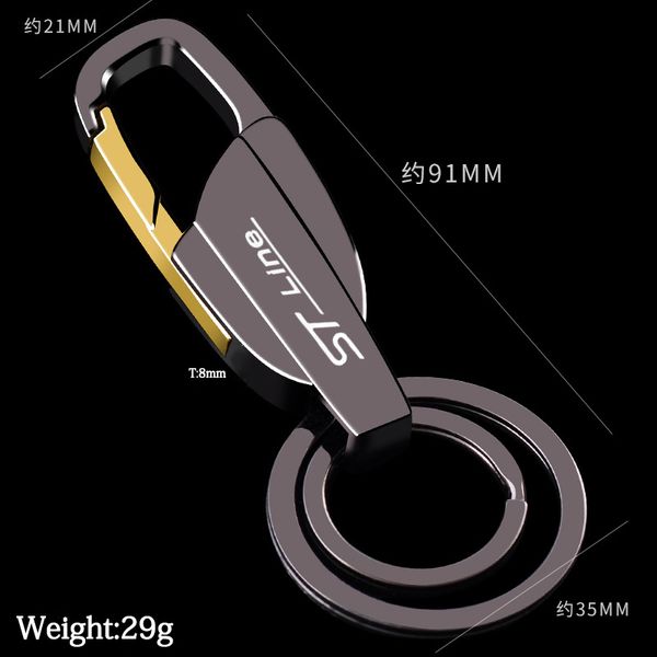 

new metal keychain metal alloy buckle waist car key chain key chain for ford focus 2 st vignale / st-line f150, Silver