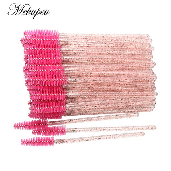

disposable mascara wands applicator for eyelash extension one-off lash brushes makeup brush set colorful crystal silicone