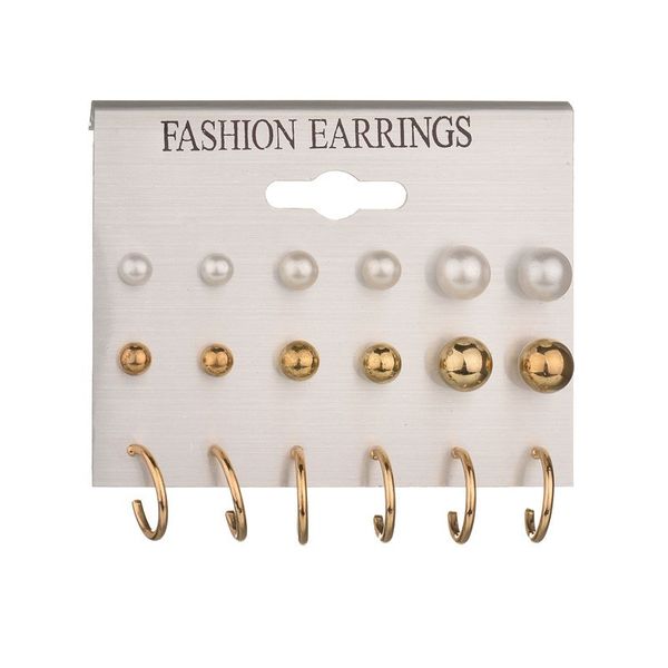 

quality silver color gold stud earring set 29 styles rhinestone imitation pearl earrings for women