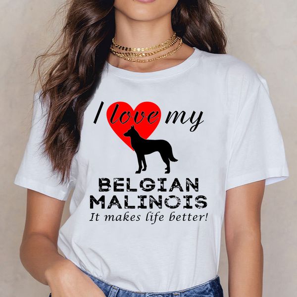 

t shirt women belgian malinois fit inscriptions print female shirt