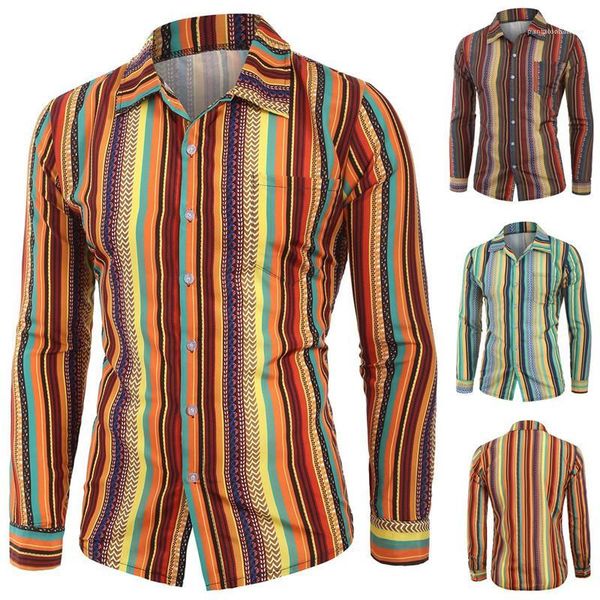 

clothes autumn male designer plus size shirts slim striped printed long sleeve single breasted turndown collar casual mens, White;black