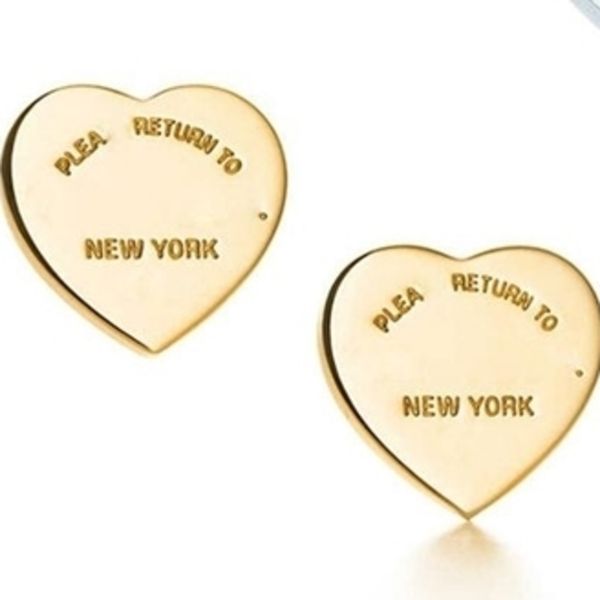 

ys серьги 100% s925 высокой версия оригинального тиф сердце образных серьги тенденция мода 200921, Golden;silver