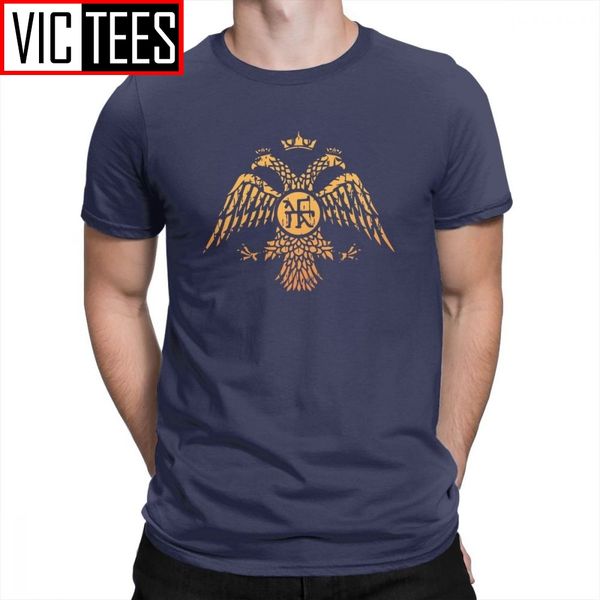 

spqr byzantine eagle symbol flag navy t shirt vintage men's casual tees 100% cotton round neck t-shirt