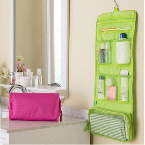

portable hanging organizer bag foldable cosmetic makeup case storage traveling toiletry bags wash bathroom accessories 840122
