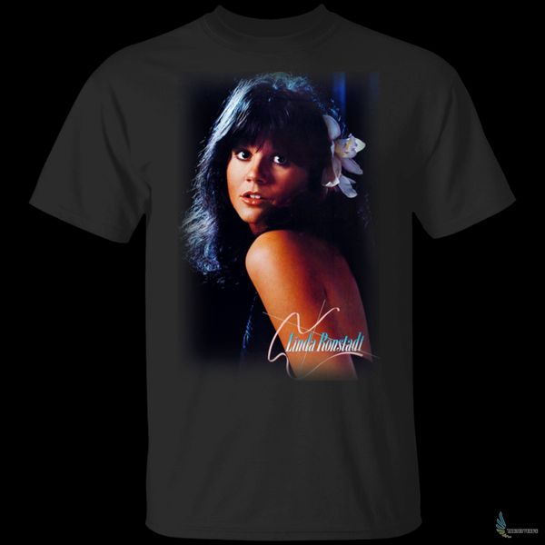 

linda ronstadt live in hollywood vintage mens short sleeve t-shirt black tee