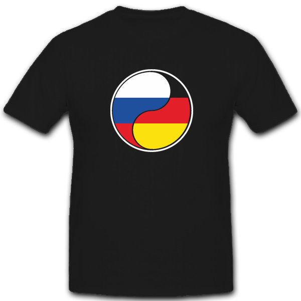 

2020 fashion t shirt deutsch russiches yin yang russland deutschland #4360 tee shirt