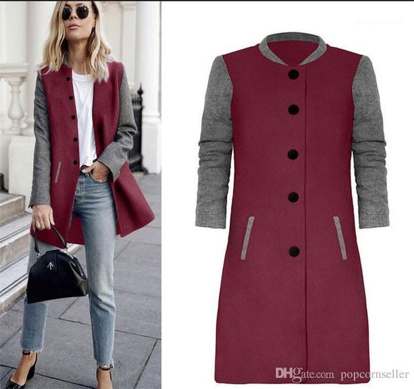 

american winter new color patchwork large length coats fashion ladies casual apparel womens designer outerwear jackets european and, Black
