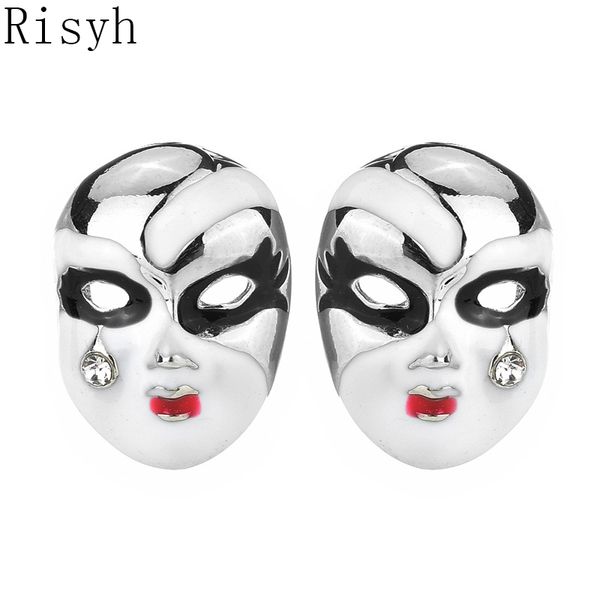 

risyh горячие дикие маски слеза серьги китайский стиль earpins маска мода, Golden;silver