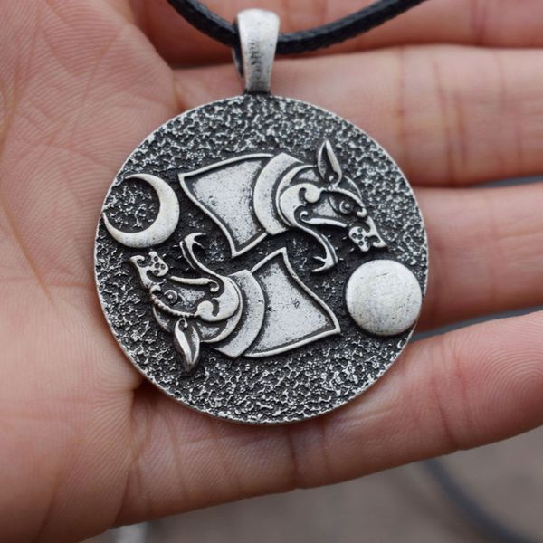 

12pcs yin yang wolf sun and moon necklace stainless steel jewelry, Silver