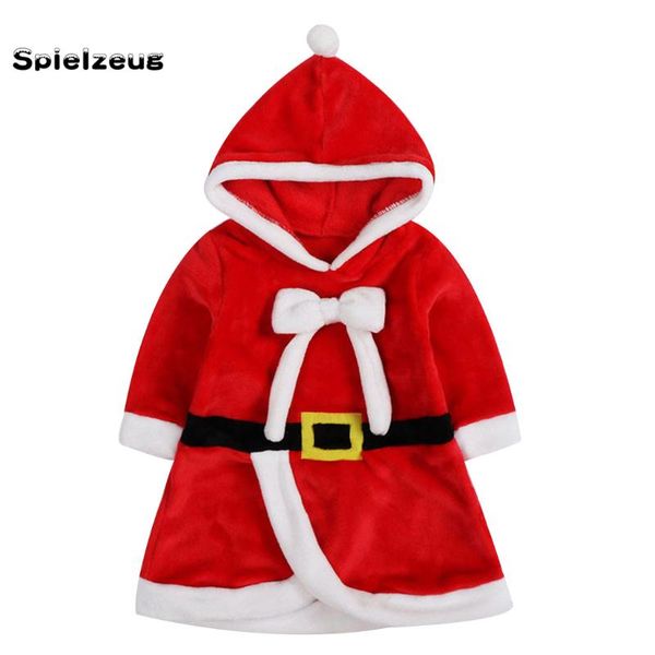 

christmas costume toddler infant baby girls boys hodded bowknot santa claus cosplay thick warm outwear dress coat clothes#g4, Blue;gray