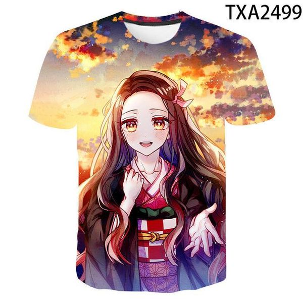 

anime demon slayer kimetsu no yaiba cosplay kamado tanjirou nezuko sword cool 3d print shirts graphic hentai oversized men clothing