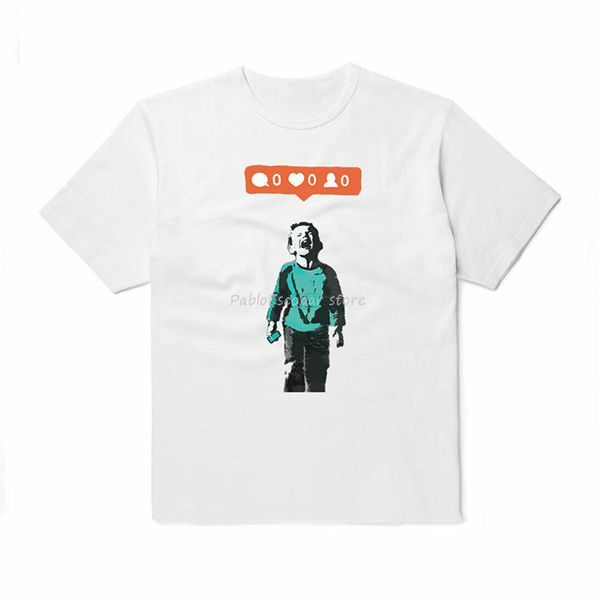 

banksy t-shirt graffiti shirt street art tee social network short sleeve clothes funny tee shirt male brand tshirt summer