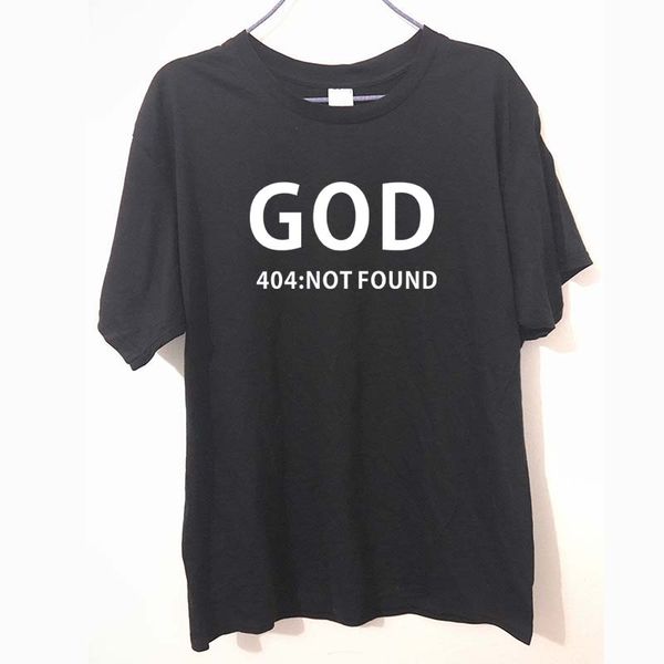 

god 404 not found atheism religion atheist funny humour printed t-shirt