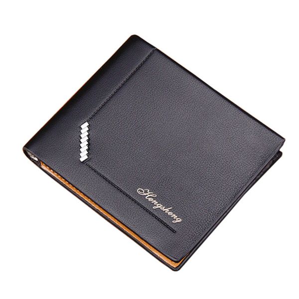 

anti-theft men male fashion pu leather short bifold wallet and purse business credit bank id card case holder, Red;black