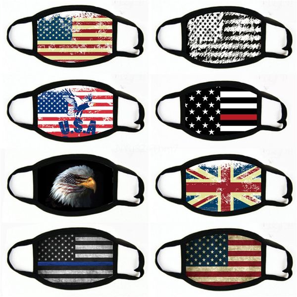 

cartoon leopard mouth mask nation flag personality funny face mask#273, Black