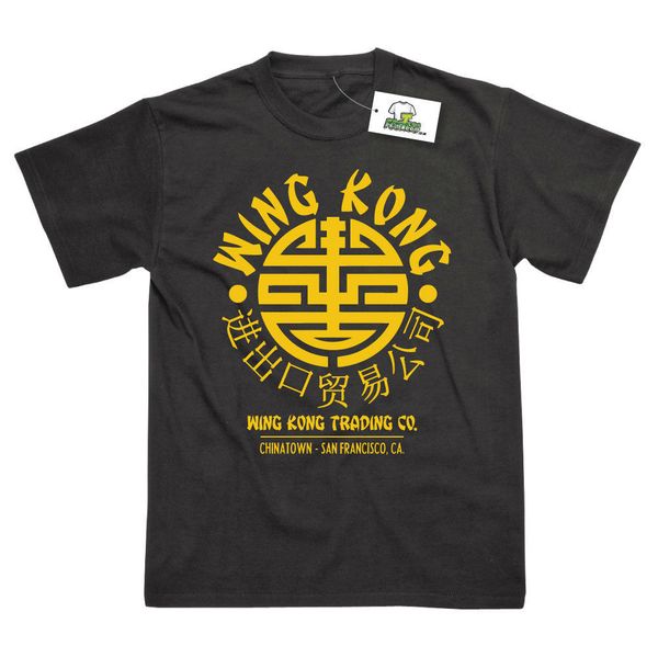 

wing kong inspired by big trouble in little china printed t-shirt tee 100% cotton humor men crewneck tee shirts black style