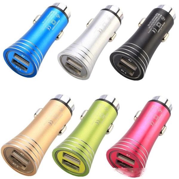 

alloy car charger 2 usb ports power adapter usb charger for htc samsung s6 s7 edge s8 s10 android phone gps pc