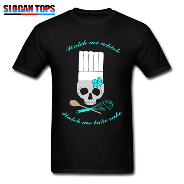 

summer clothes men t-shirt cook skull print t shirts funky cartoon tshirt bake cake lover custom groups tees wholesale