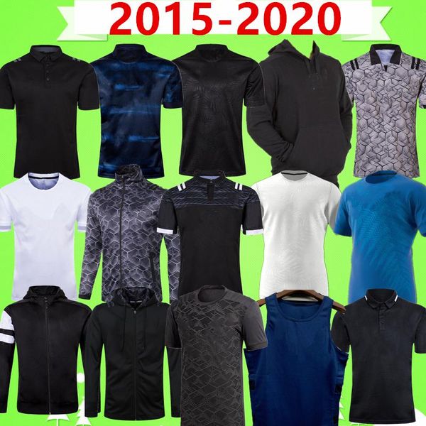 

mens 2020 all black rugby league jersey shorts polo long sleeve jacket seven-a-side special training suit hoodie world cup home away tshirt, Black;gray