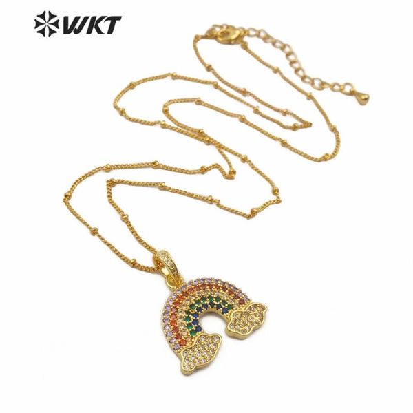 

ювелирные изделия wt-mn951 радужные облака золотое ожерелье polychrome цирконий pave ожерелье женщин мода, Silver