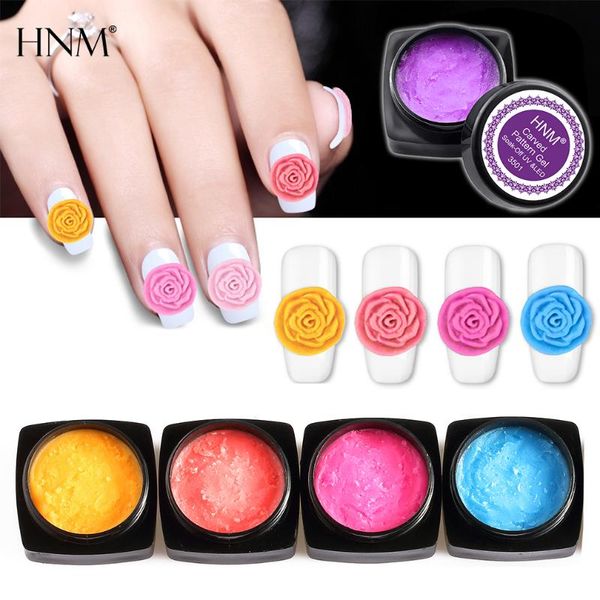 

nail gel hnm 3d carved patterns plasticine painting soak off modeling sculpture lacquer semi-permanent glue, Red;pink