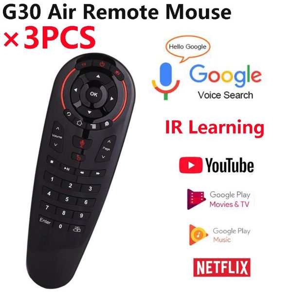

3pcs] g30 g30s voice remote control voice flying mouse usb2.4g intelligent gyroscope air mouse ir learning