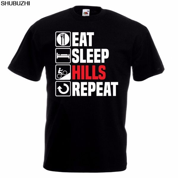 

eat sleep hills футболка cyclinger байкер езды hill climb рождественский подарок на день рождения летом с коротким рукавом моды