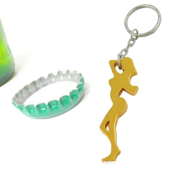 

pretty woman shaped portable bottle opener beer bottle can opener hangings ring keychain tool