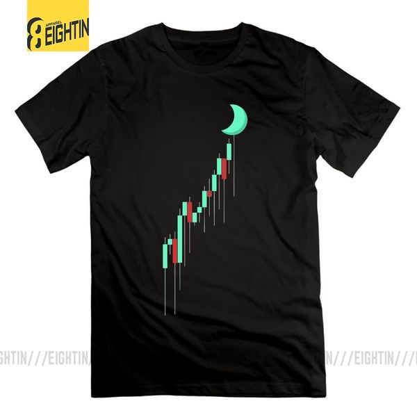

crypto candle to the moon cryptocurrency t shirt 100% cotton graphic clothing tees short sleeve o-neck man funny t-shirt