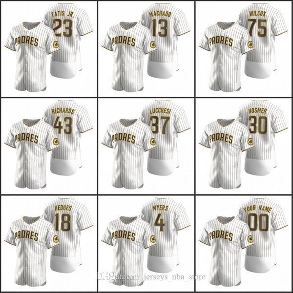 

san diego padres men #23 fernando tatis jr. 13 manny machado 43 garrett richards custom women youth white brown authentic jersey, Blue;black