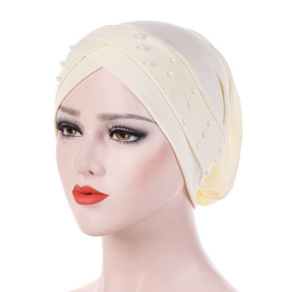 

women india beading muslim stretch turban hat cotton hair loss head scarf wrap chapeau gorros femme ete casquette femme #lr1, Blue;gray