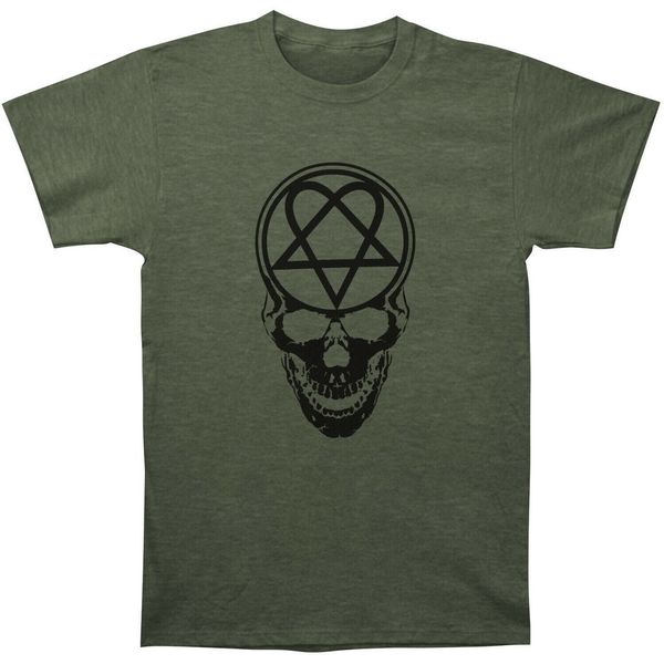 

him men's heartagram skull tee t shirt green t-shirt casual print fashion