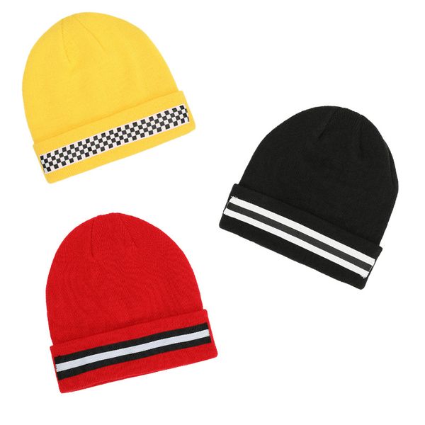 

autumn winter new cap striped beanie from fashion stylish warm knitted hat, Blue;gray