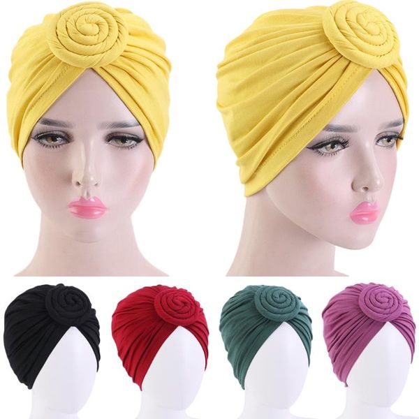 

muslim women knot twist cancer chemo cap hat bonnet turban beanie hair loss cover headwear scarf arab head wrap solid color new, Blue;gray