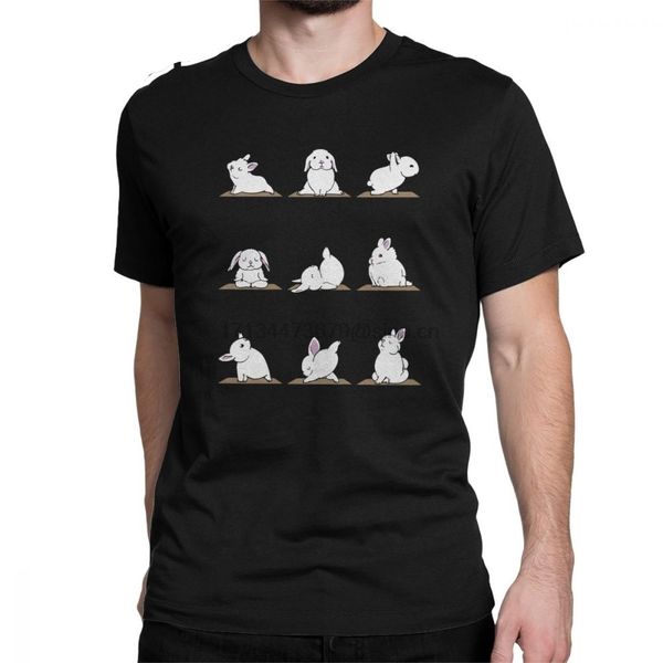 

bunnies yoga men t shirts animal relaxation cartoon exercise 2020 fashion tee shirt short sleeve t-shirts cotton gift