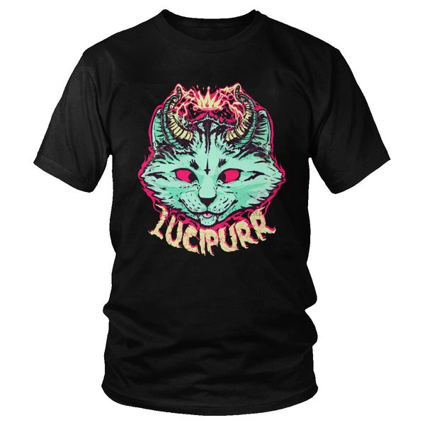 

lucipurr t shirt gorgeous design cotton demon cat t-shirt for men short sleeves crew neck satan devil tee harajuku apparel
