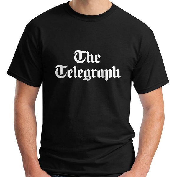 

new the telegraph logo short sleeve black men's t-shirt s-5xl