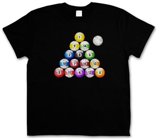

pool billard vintage t-shirt - eightball 8 ball kugeln gamble player acht shirt 100% cotton t shirt brand clothing tees