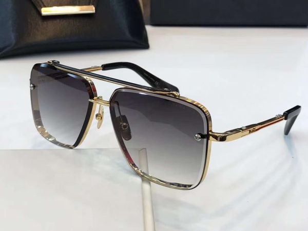 

yellow gold gray gradient lens sunglasses for men 121 square frame gafas de sol sonnenbrille men fashion sunglasses new with box, White;black