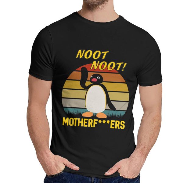 

pingu noot noot motherf***ers t-shirt summer pure cotton cartoon print t shirt