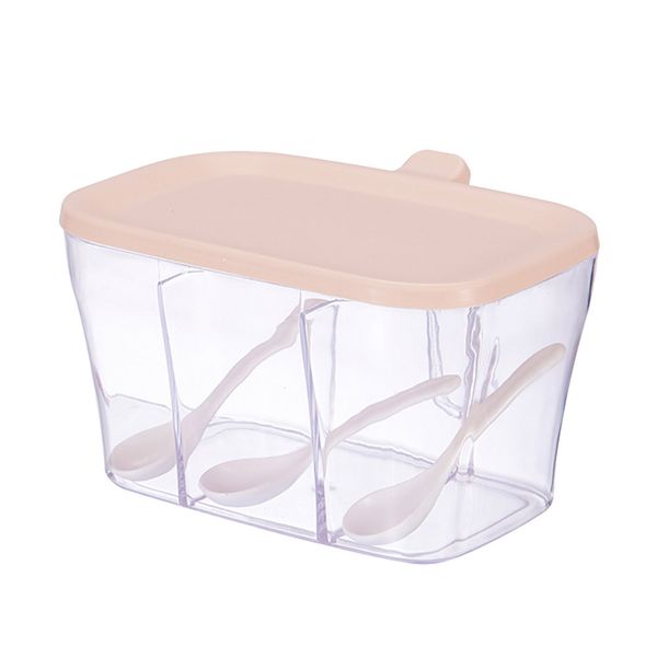 

jar with spoon lid deskorganizer seasoning box 3 compartment kitchen