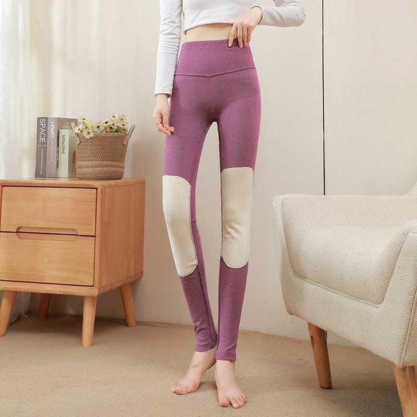 

women's leggings winter wool thermal underwear women elastic breathable female high waist casual warm long pants, Black