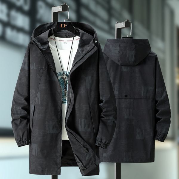 

men's jackets 10xl 9xl 8xl 7xl 6xl spring autumn jacket men fashion printed loose casual style coat, Black;brown