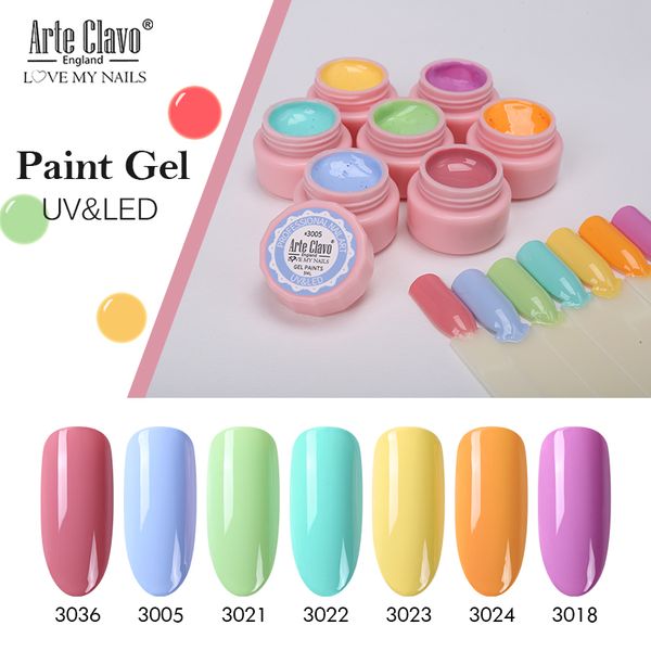 

nail gel arte clavo 5ml painting art design manicure soak off enamel polish uv 72 color glitter lacquer, Red;pink