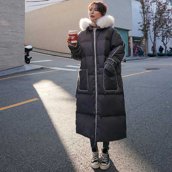 

winter 2020 female jacket big pocket cotton padded long parkas coat fashion thick warm loose casual oversized women jacket m25, Black