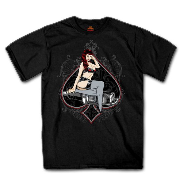 

2019 новый мужской spades неудача pin-up с коротким рукавом черная футболка # s1248 tee shirt