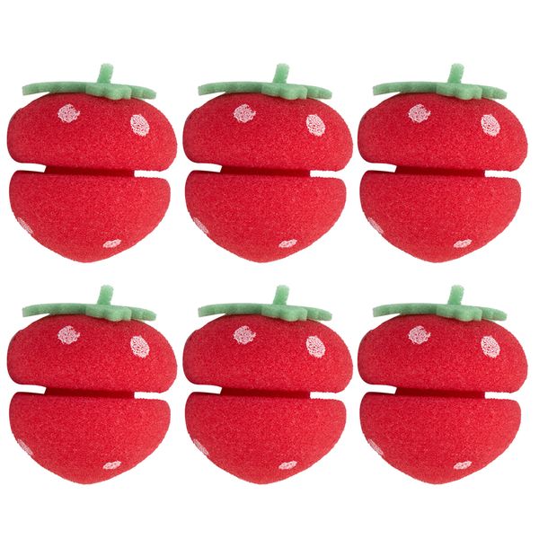 

6x soft sponge ball curlers cute strawberry hair roller lovely diy hair tool