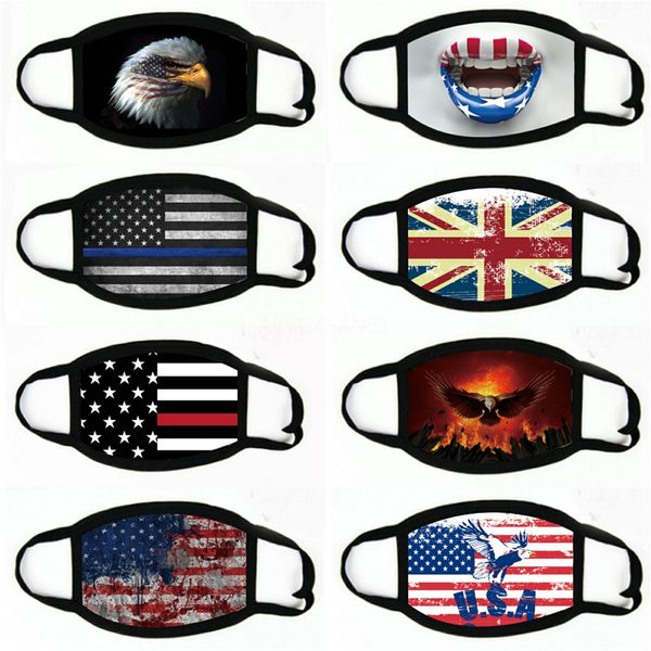 

мужская мода хлопок лица маски флаг сша дизайнер рот маска анти-dustfabric маска # 516, Black