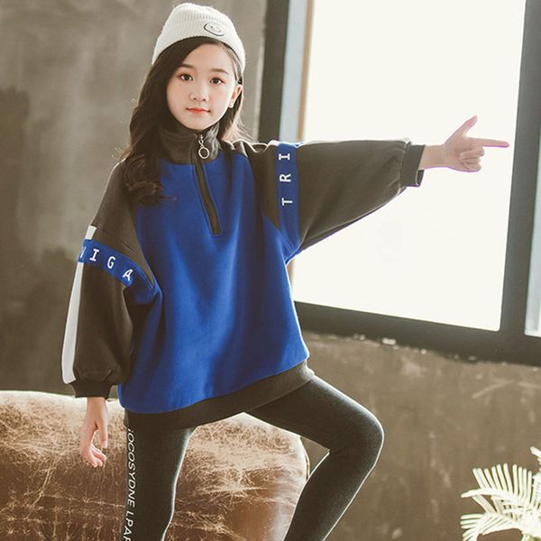 

teen kids fleece sweatshirt winter thick hoodie blue sport sweatshirt for girls 12 year kids outfits children clothes, Black