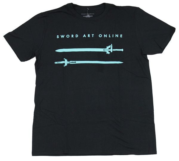 

2019 new t shirt men sword art online mens t-shirt - swords under logo image short tee shirt